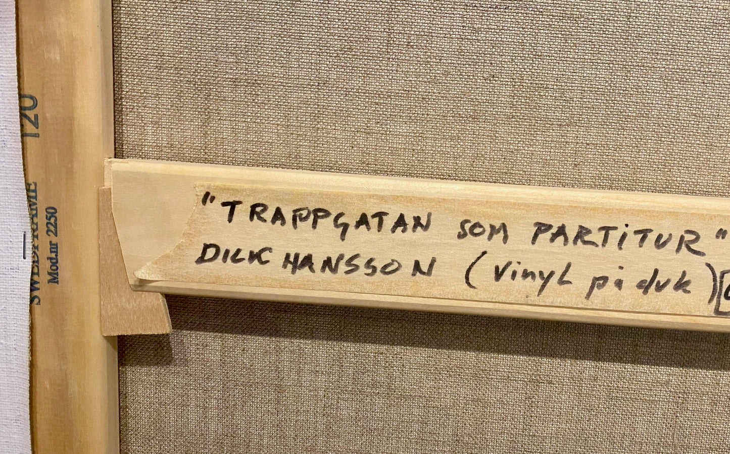 Dick Hansson - Trappgatan som partitur, acryl på duk