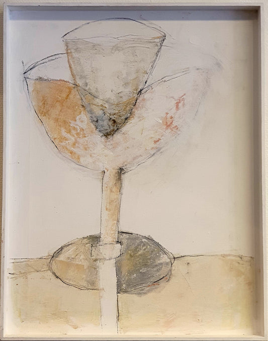 Inga Björstedt - Champagne III, tempera and mixed media on board