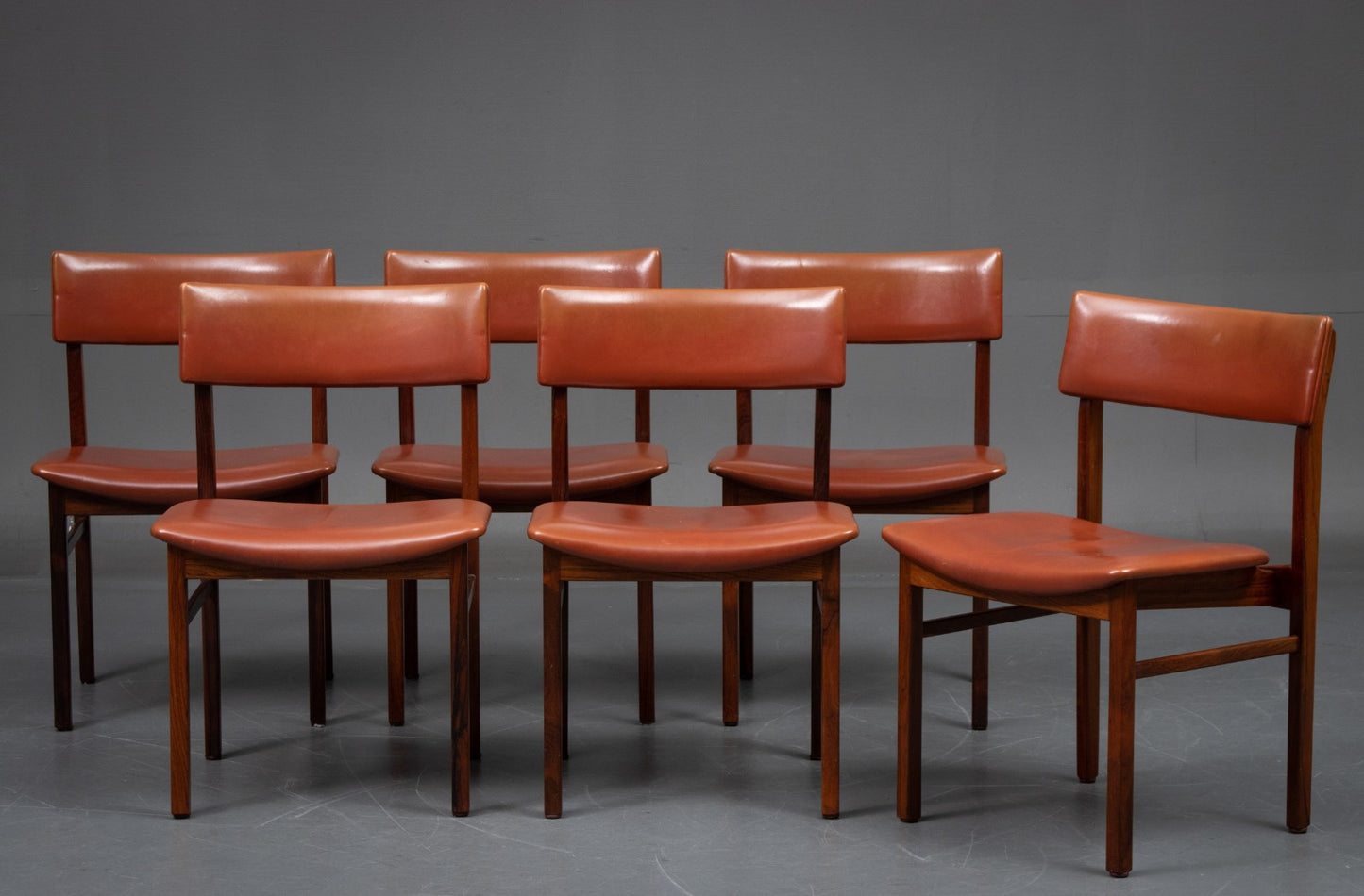 Kurt Östervig - Set of 6 dining chairs in leather and rosewood