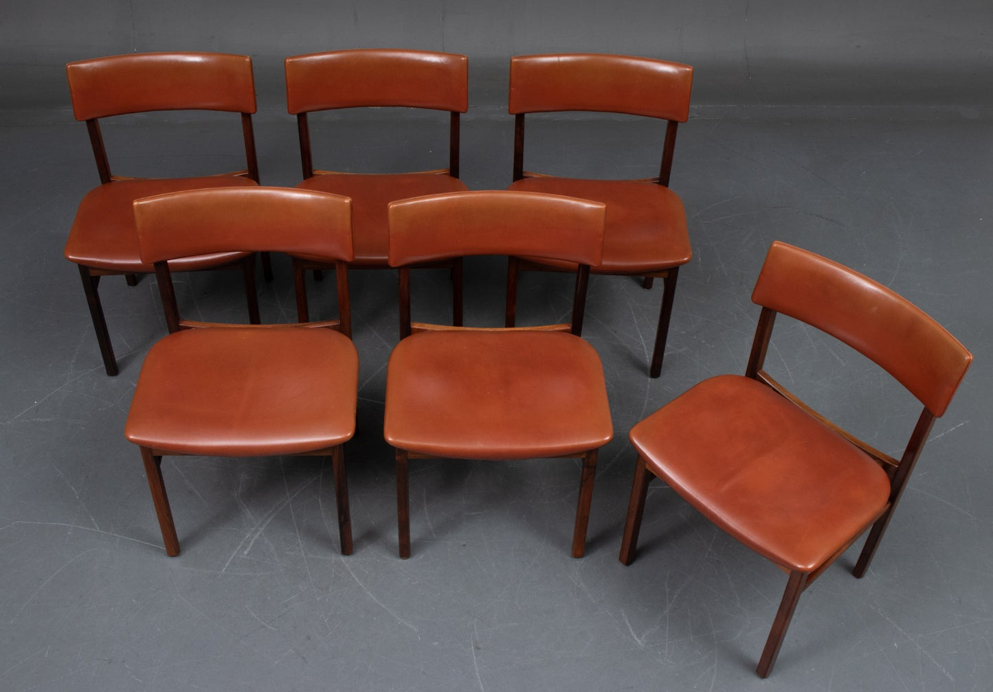 Kurt Östervig - Set of 6 dining chairs in leather and rosewood