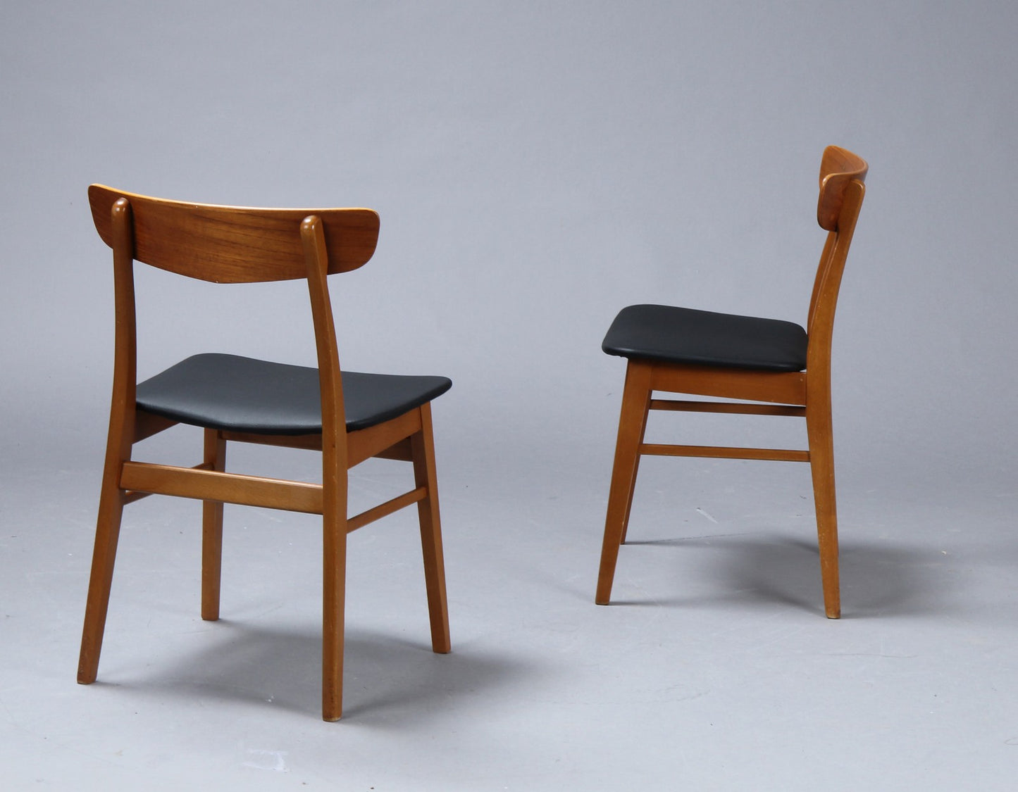Set of 6dining chairs - Farstrup, teak back plate