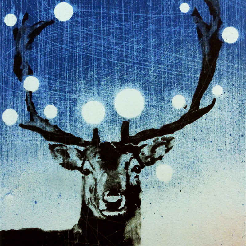 Joakim Allgulander - Lamp deer, lithograph